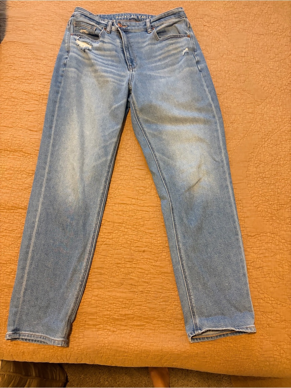 American Eagle Outfitters Distressed Light Blue Boyfriend Jeans